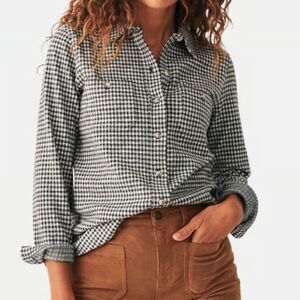 Faherty Legend Sweater Shirt, Gingham Button Down, Size L